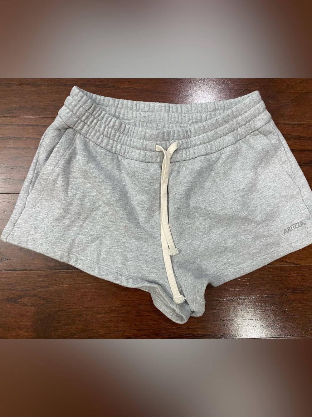 Aritzia Cozy Sweatfleece Mega Hi-Rise Mini Short in Heather Gray, Size small